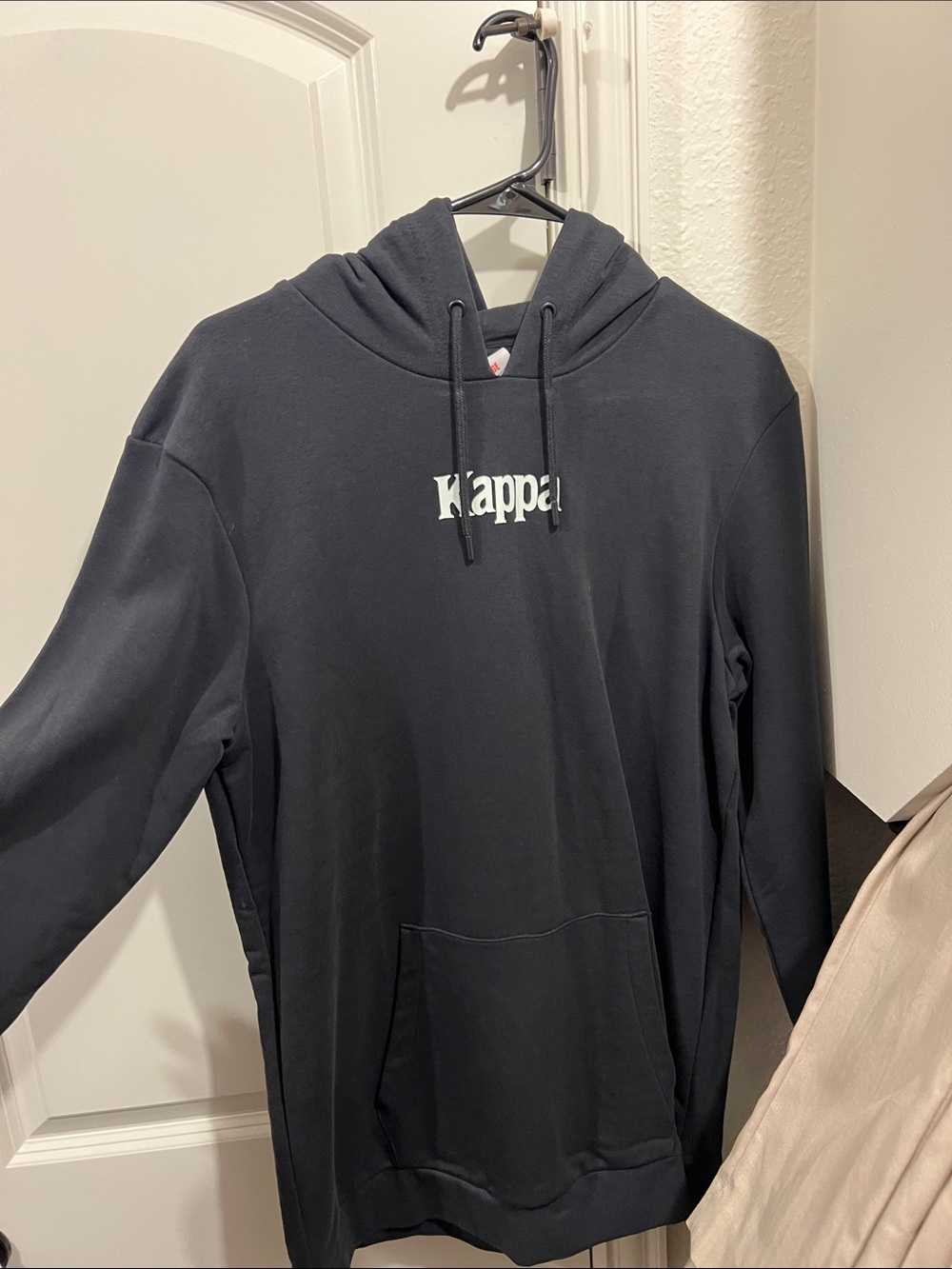 Kappa Black Pullover Hoodie with White Logo